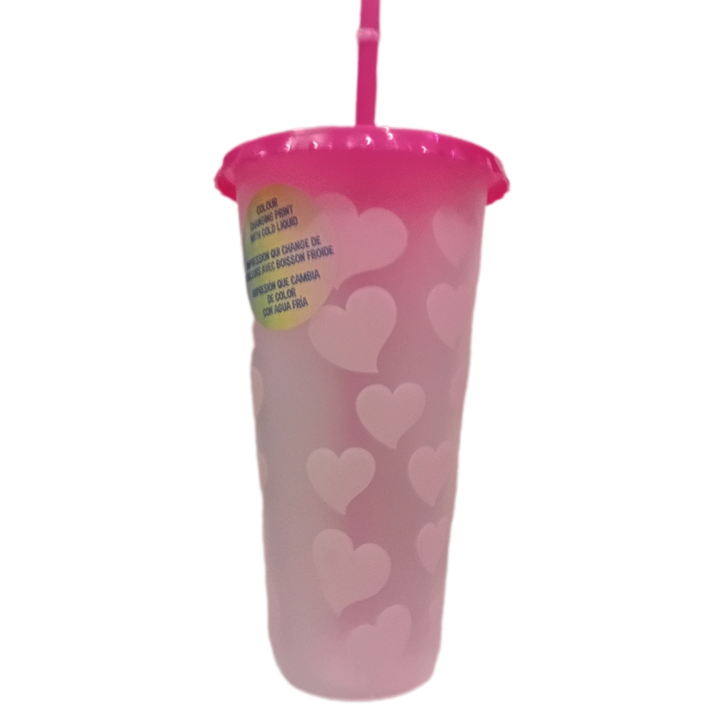 Pink Heart Patterned Tumbler